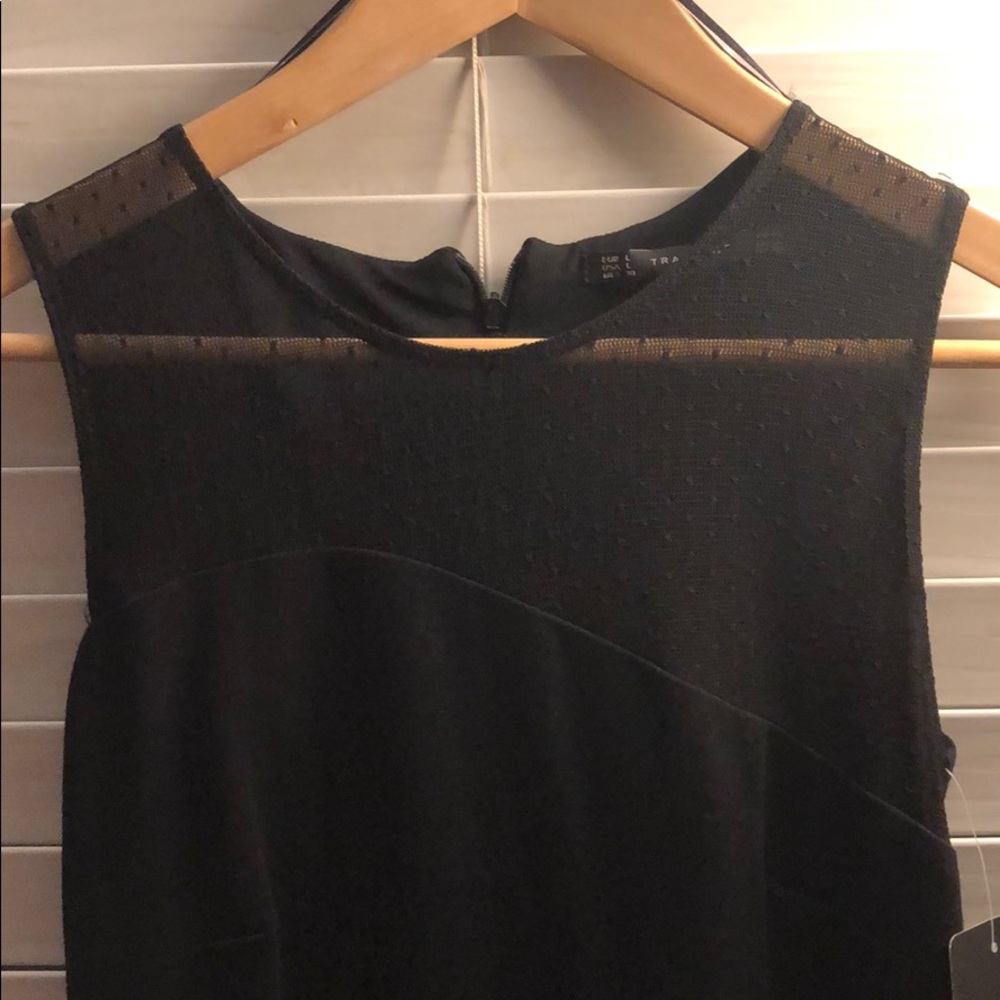 NWT Zara Trafaluc Women’s L black dress sheer top - Picture 3 of 8